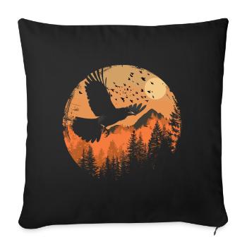 Elster Vogel Vogelzüchter Fliegen - Sofakissenbezug 45 x 45 cm - Schwarz - Vorne