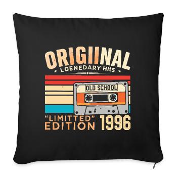 Original 1996, Legendary since 1996 Vintage 1996 - Sofa pillowcase 17,3'' x 17,3'' (45 x 45 cm) - black - Front