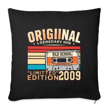 Original 2009, Légendaire depuis 2009 Vintage 2009 - Housse de coussin décorative 45 x 45 cm - noir - Devant