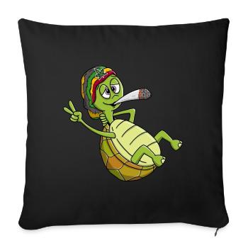 Chill toad, chilling turtle - Sofa pillowcase 17,3'' x 17,3'' (45 x 45 cm) - black - Front