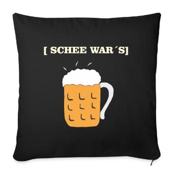 SCHEE WARS BIERKRUG - Sofakissenbezug 45 x 45 cm - Schwarz - Vorne