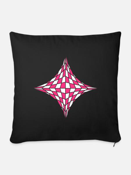 Viereck in optischer Illusion - Sofakissenbezug 45 x 45 cm - Schwarz