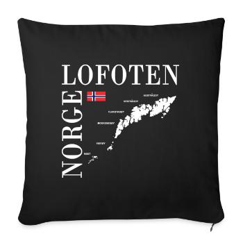 norge lofoten ile norvège norvege scandinavie - Housse de coussin décorative 45 x 45 cm - noir - Devant