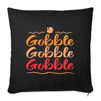 gobble gobble gobble - Sofa pillowcase 17,3'' x 17,3'' (45 x 45 cm) - black - Front