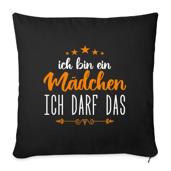 Baby Mädchen Ich darf das, ich bin ein Mädchen - Sofakissenbezug 45 x 45 cm - Schwarz - Vorne