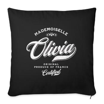 Mademoiselle Olivia - Housse de coussin décorative 45 x 45 cm - noir - Devant