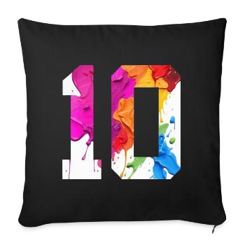 NUMÉRO COLORÉ 10 COLORÉ 10E ANNIVERSAIRE - Housse de coussin décorative 45 x 45 cm - noir - Devant