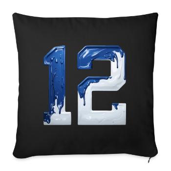 NON. 12 NUMÉRO 12 BLEU BLANC 12E ANNIVERSAIRE - Housse de coussin décorative 45 x 45 cm - noir - Devant