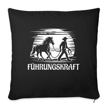 Führungskraft Pferd Reiten Geschenkidee Lustig - Sofakissenbezug 45 x 45 cm - Schwarz - Vorne