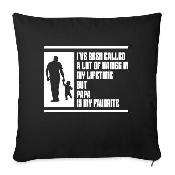 Idée de cadeau papa père fils appelé beaucoup de noms - Housse de coussin décorative 45 x 45 cm - noir - Devant
