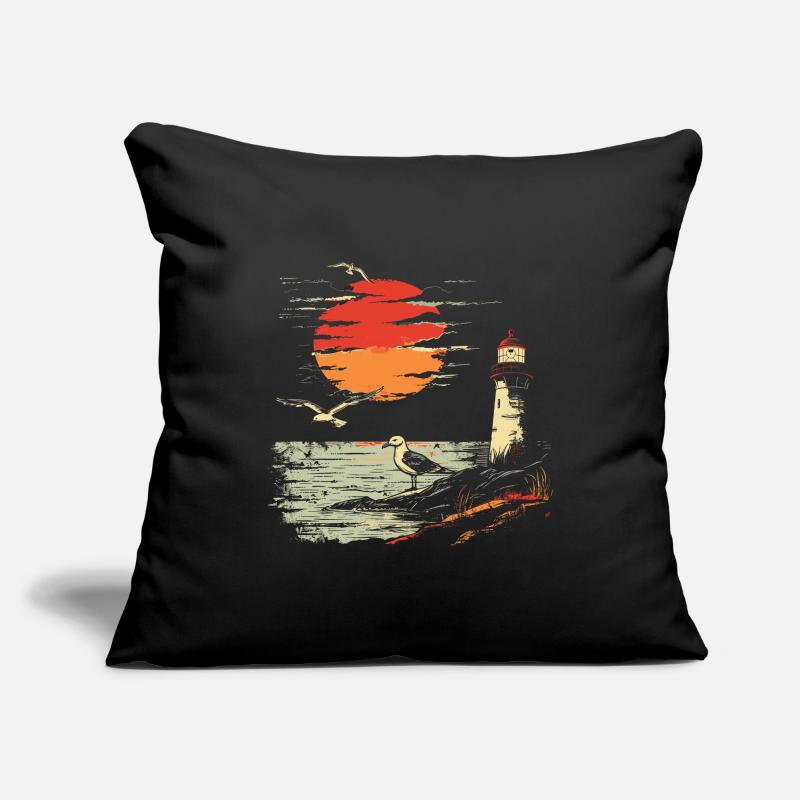 Möwe Seevogel Leuchtturm Sunset Sofakissenbezug 45 x 45 cm