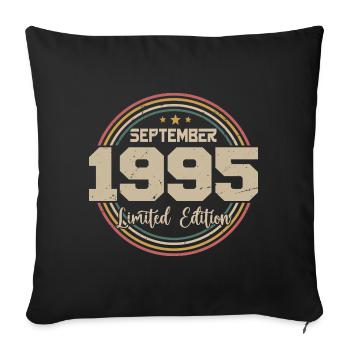 September 1995 Geburtstagsgeschenk 1995 - Sofakissenbezug 45 x 45 cm - Schwarz - Vorne