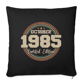 Né en octobre 1985 Retro Anniversaire Octobre 1985 - Housse de coussin décorative 45 x 45 cm - noir - Devant