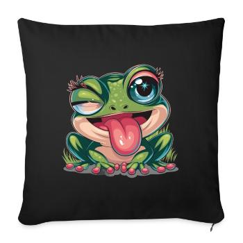 Ästhetischer Frosch Frösche für einen Frosch - Sofakissenbezug 45 x 45 cm - Schwarz - Vorne
