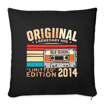 Original 2014, Légendaire depuis 2014 Vintage 2014 - Housse de coussin décorative 45 x 45 cm - noir - Devant