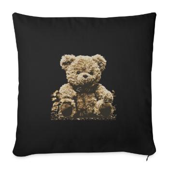 Creative drawing of cuddly bear - Sofa pillowcase 17,3'' x 17,3'' (45 x 45 cm) - black - Front