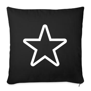 star symbol - Sofa pillowcase 17,3'' x 17,3'' (45 x 45 cm) - black - Front
