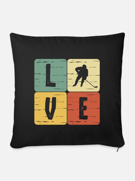 Eishockey - Sofakissenbezug 45 x 45 cm - Schwarz