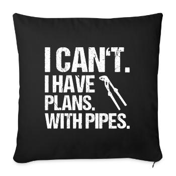 Plant mechanic plumber plumber sanitary heating - Sofa pillowcase 17,3'' x 17,3'' (45 x 45 cm) - black - Front
