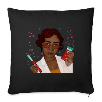 mad scientist - Sofa pillowcase 17,3'' x 17,3'' (45 x 45 cm) - black - Front