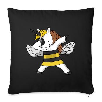 Bee Unicorn unicorn bee Beekeeper dabbing dab - Sofa pillowcase 17,3'' x 17,3'' (45 x 45 cm) - black - Front