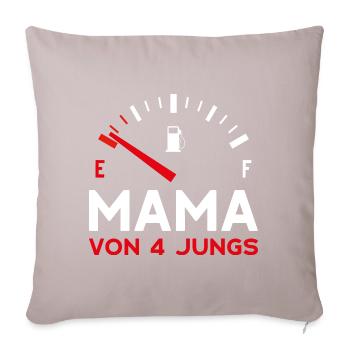 MAMA 4 JUNGEN VIER SÖHNE MUTTERTAG - Sofakissenbezug 45 x 45 cm - helles Taupe - Vorne