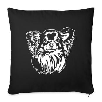 Chihuahua à poil long Chihuahua Portrait Chiens Wilsigns - Housse de coussin décorative 45 x 45 cm - noir - Devant