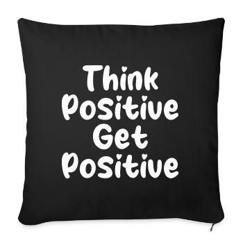 Citation positive - Housse de coussin décorative 45 x 45 cm - noir - Devant