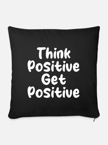 Positive Quote - Sofa pillowcase 17,3'' x 17,3'' (45 x 45 cm) - black