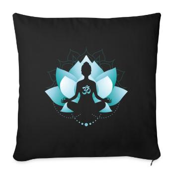Blue Lotus Blossom - Sofa pillowcase 17,3'' x 17,3'' (45 x 45 cm) - black - Front