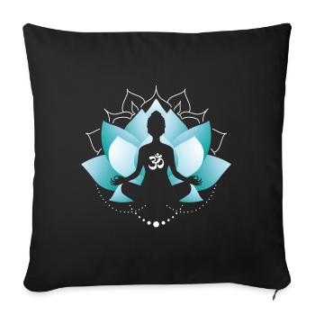 Blue Lotus Blossom - Sofa pillowcase 17,3'' x 17,3'' (45 x 45 cm) - black - Front