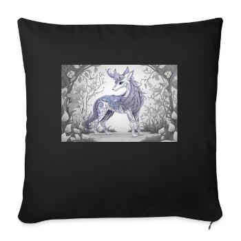 Mystic Animal 15 - Sofa pillowcase 17,3'' x 17,3'' (45 x 45 cm) - black - Front