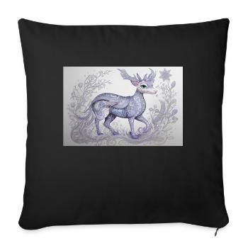 mystical animal 20 - Sofa pillowcase 17,3'' x 17,3'' (45 x 45 cm) - black - Front