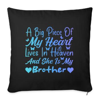 I miss My Brother In Heaven Tees For Boys Girl - Housse de coussin décorative 45 x 45 cm - noir - Devant