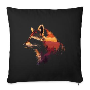 Cute Raccoon Raccoon Nature Baby Raccoon Forest - Sofa pillowcase 17,3'' x 17,3'' (45 x 45 cm) - black - Front