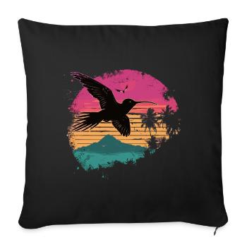 hummingbird, bird, nature, animals, wilderness, nectar - Sofa pillowcase 17,3'' x 17,3'' (45 x 45 cm) - black - Front