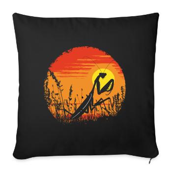 Praying Mantis Insect - Sofa pillowcase 17,3'' x 17,3'' (45 x 45 cm) - black - Front
