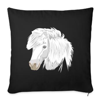 Poney Cheval Blanc Cheval Blanc - Housse de coussin décorative 45 x 45 cm - noir - Devant