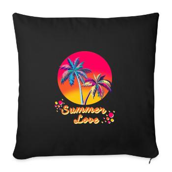 Summer, sun, beach, vacation, gift - Sofa pillowcase 17,3'' x 17,3'' (45 x 45 cm) - black - Front