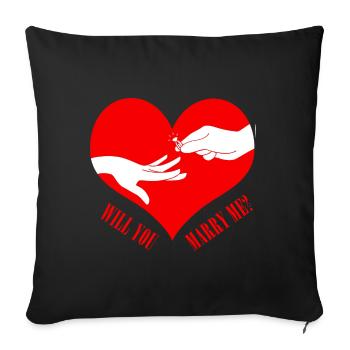 wedding - Sofa pillowcase 17,3'' x 17,3'' (45 x 45 cm) - black - Front