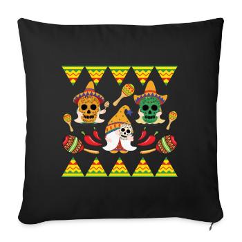 Mexican Dwarves Sombrero Cinco De Mayo - Sofa pillowcase 17,3'' x 17,3'' (45 x 45 cm) - black - Front