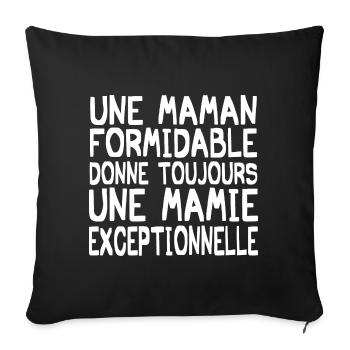 Cadeau Mamie | maman formidable - Housse de coussin décorative 45 x 45 cm - noir - Devant