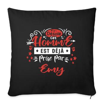 Cadeau Homme déja pris par Emy - Housse de coussin décorative 45 x 45 cm - noir - Devant