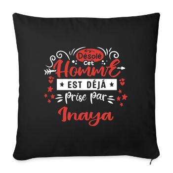 Cadeau Homme déja pris par Inaya - Housse de coussin décorative 45 x 45 cm - noir - Devant