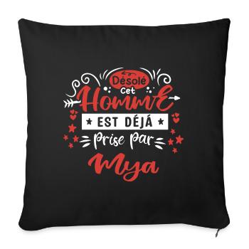 Cadeau Homme déja pris par Mya - Housse de coussin décorative 45 x 45 cm - noir - Devant