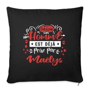 Cadeau Homme déja pris par Maelys - Housse de coussin décorative 45 x 45 cm - noir - Devant