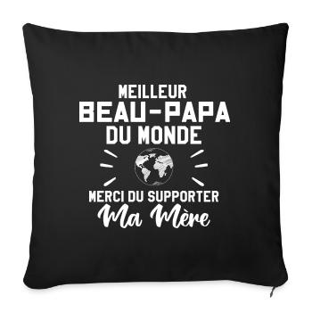Papa Merci De Supporter Ma Mère - Housse de coussin décorative 45 x 45 cm - noir - Devant