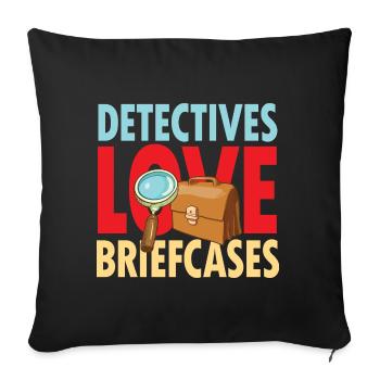 Detectives Love Briefcases - Sofakissenbezug 45 x 45 cm - Schwarz - Vorne