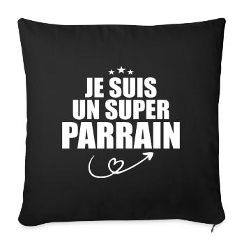 Je Suis Un Super Parrain - Housse de coussin décorative 45 x 45 cm - noir - Devant