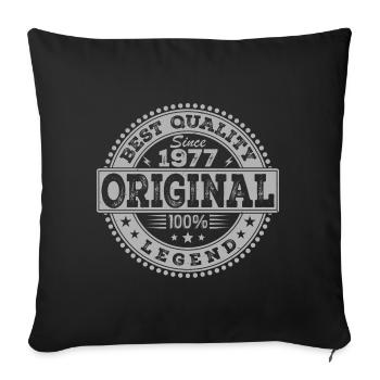 47e Anniversaire Original 1977 Vintage Cadeau - Housse de coussin décorative 45 x 45 cm - noir - Devant